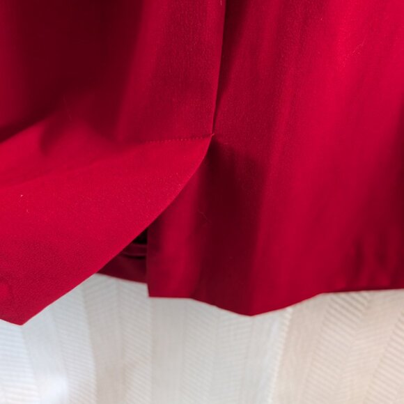 Calvin Klein Red Sleeveless Ruched Midi Sheath Dress Size 12 office Cocktail - Picture 6 of 7